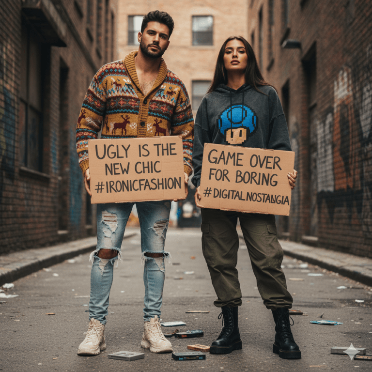 Retro Vibes and Cozy Statements: Embracing Ugly Cardigan Sweaters and Vintage Gaming Washed Hoodies Gemini Generated Image xzxbinxzxbinxzxb